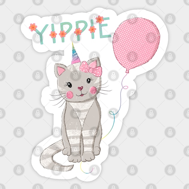 Girlie cat Sticker by CalliLetters